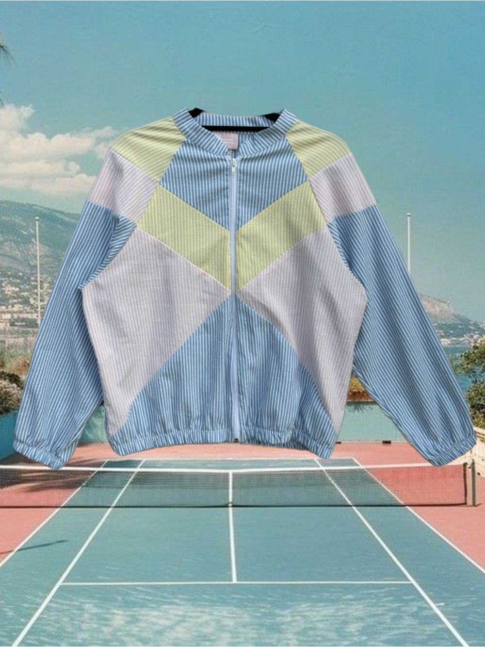Vintage Geometric Pastel Swann Jacket | Unisex M